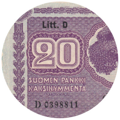 20 Markkaa 1939 Litt.D